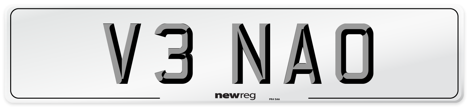 V3 NAO Number Plate from New Reg